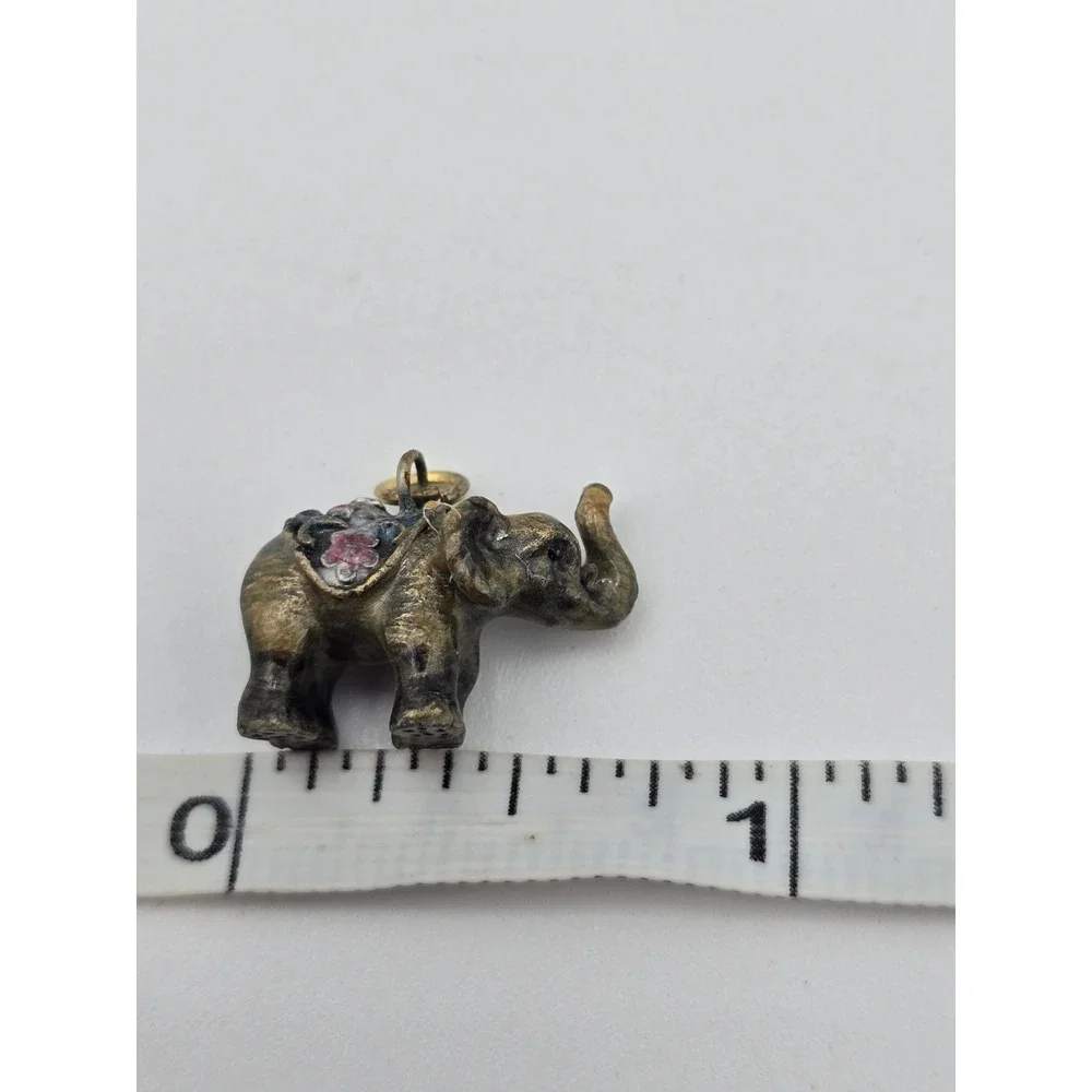 Elephant Ornate Hinged Trinket Box Figurine With Jewelry Charm Jeweled Enamel